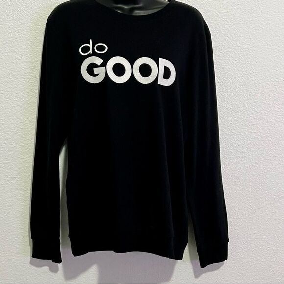 NWT Secret Soul “Do Good” black White Embroidered Logo Tunic Sweatshirt M - Picture 1 of 9